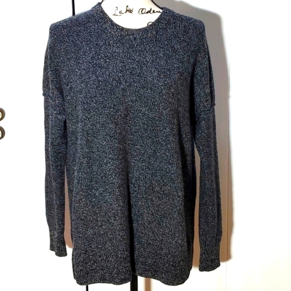 Athleta Sweaters - Athleta-Black/Gray Fleck Wool Cashmere Sweater Oversized Cozy Soft Sz.Small